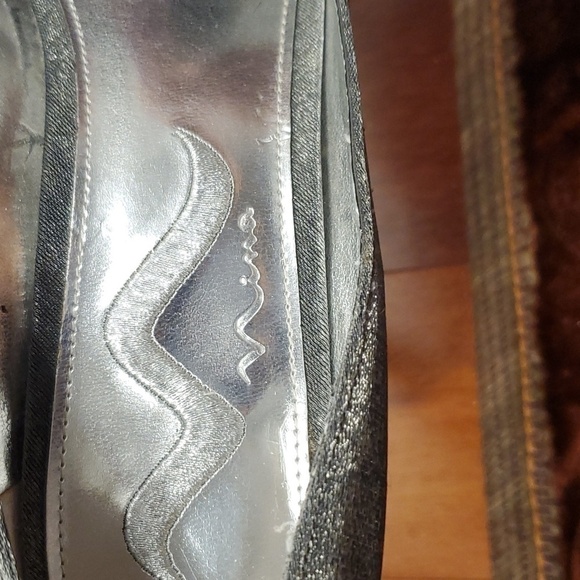 NINA Gray Peep Toe Platform Pumps Heels Shoes Women's 8.5 M - Picture 15 of 16